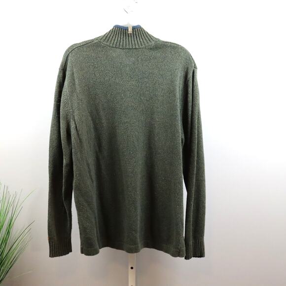 Columbia Men’s Wool Blend 1/4 Zip Sweater Gray Stripe Size L - Picture 2 of 4